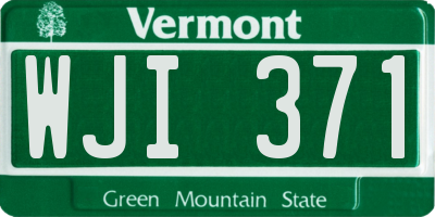 VT license plate WJI371