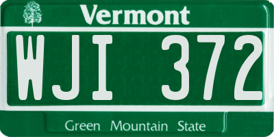 VT license plate WJI372