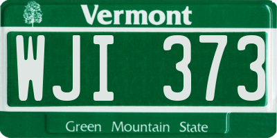 VT license plate WJI373