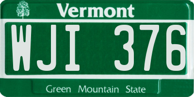 VT license plate WJI376