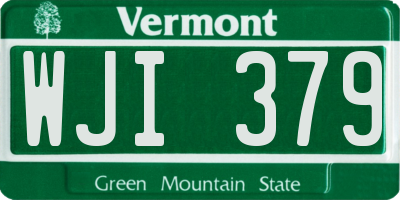 VT license plate WJI379