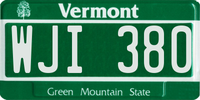 VT license plate WJI380