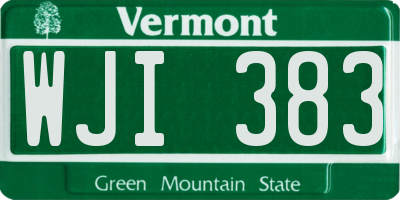 VT license plate WJI383