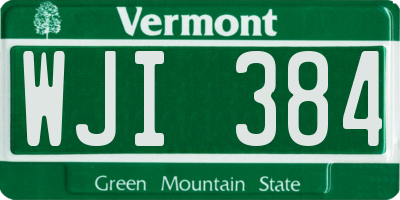 VT license plate WJI384