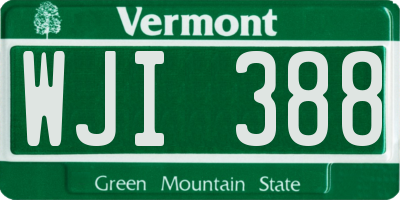 VT license plate WJI388
