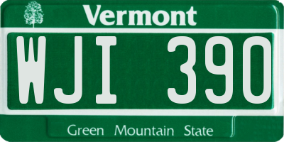 VT license plate WJI390