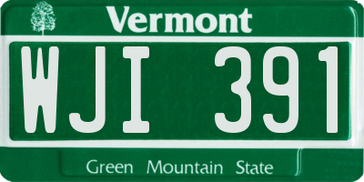 VT license plate WJI391
