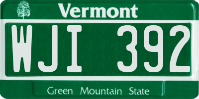 VT license plate WJI392