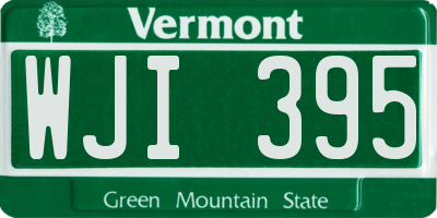 VT license plate WJI395