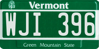 VT license plate WJI396