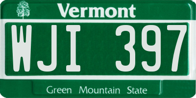 VT license plate WJI397
