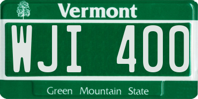 VT license plate WJI400