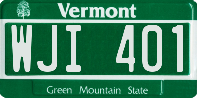 VT license plate WJI401