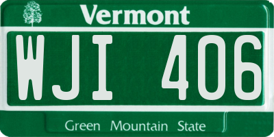 VT license plate WJI406