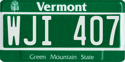 VT license plate WJI407