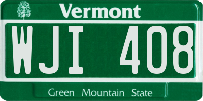 VT license plate WJI408