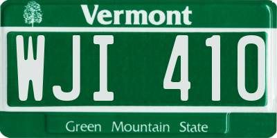 VT license plate WJI410