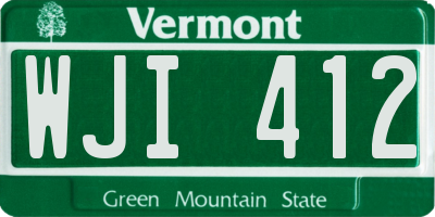 VT license plate WJI412