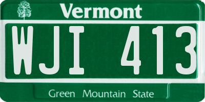 VT license plate WJI413