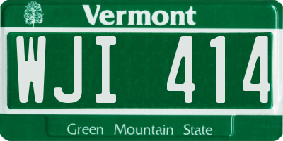 VT license plate WJI414