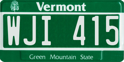 VT license plate WJI415