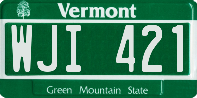 VT license plate WJI421