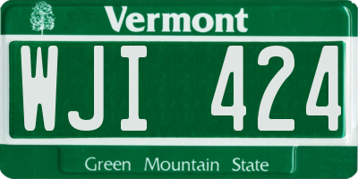 VT license plate WJI424