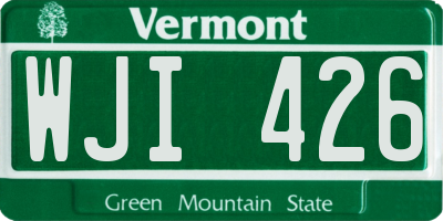 VT license plate WJI426