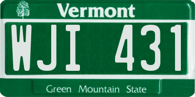 VT license plate WJI431