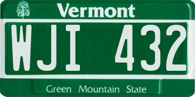 VT license plate WJI432
