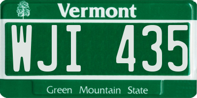 VT license plate WJI435