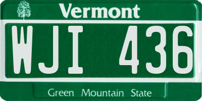 VT license plate WJI436