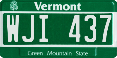 VT license plate WJI437
