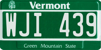 VT license plate WJI439