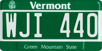 VT license plate WJI440