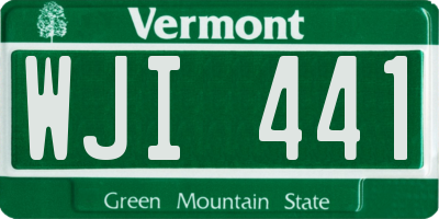 VT license plate WJI441