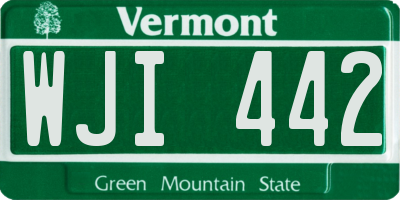 VT license plate WJI442