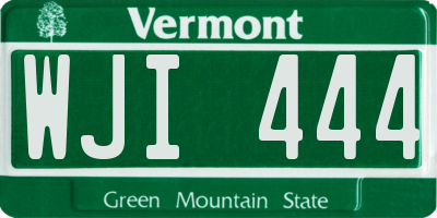 VT license plate WJI444