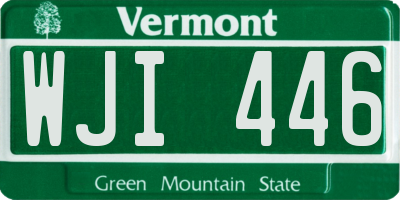 VT license plate WJI446