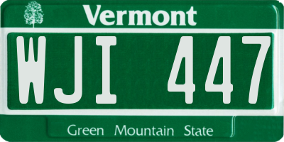 VT license plate WJI447