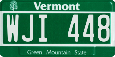 VT license plate WJI448