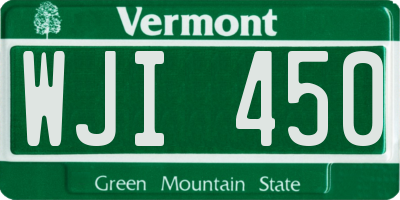 VT license plate WJI450