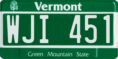 VT license plate WJI451