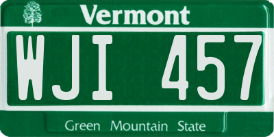 VT license plate WJI457
