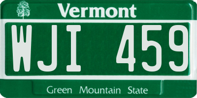 VT license plate WJI459