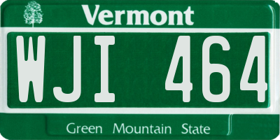 VT license plate WJI464