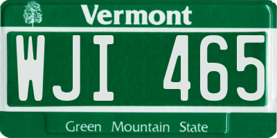 VT license plate WJI465