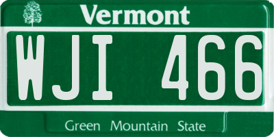VT license plate WJI466
