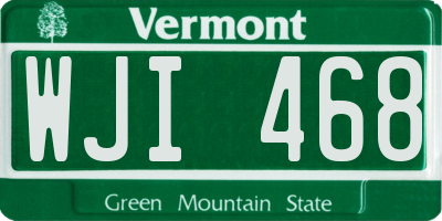 VT license plate WJI468