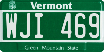 VT license plate WJI469